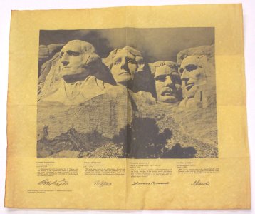 Mount Rushmore antiqued parchment replica document
